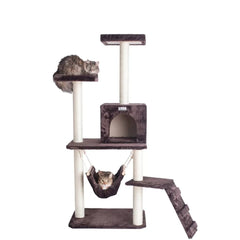 GleePet 57-Inch Cat Tree Real Wood Climber With Four Levels