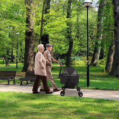 4 Wheels Pet Stroller Foldable Carrier Strolling Cart Travel