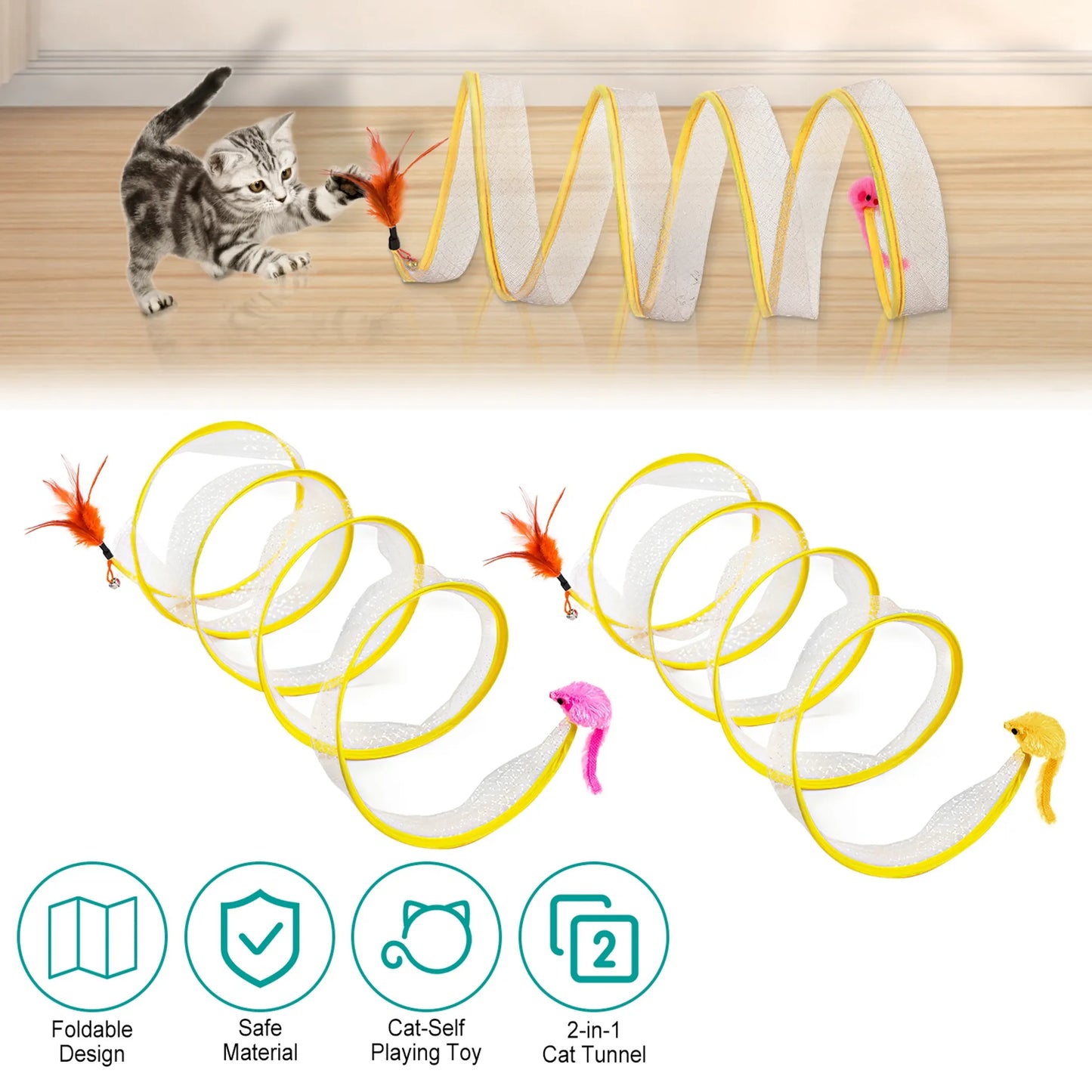 Foldable Cat Play Tunnel