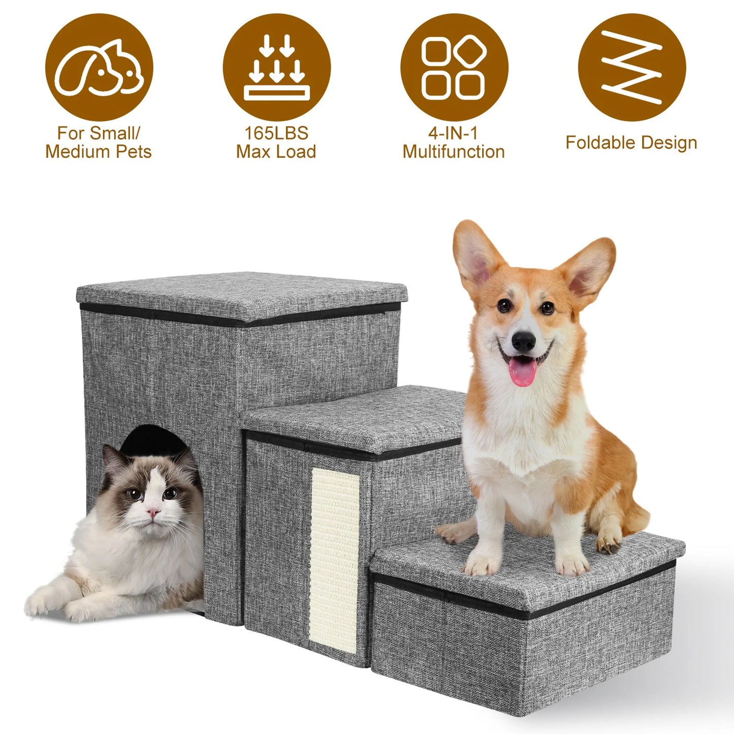 4‑in‑1 Foldable Pet Stair